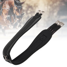 Leather Equestrian Girth 125cm/49.2in Saddle Belt with Stainless Steel Buckles