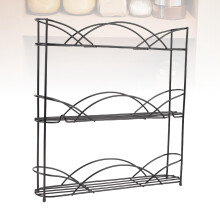 3-Tier Metal Seasonings Rack, 32.5x33.5cm, Anti-Slip Feet