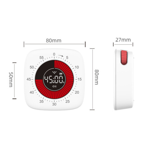 Digital Visual Timer 60 Min Rechargeable Kids Study Desk Silent White 1