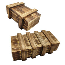2Pcs Wooden Puzzle Box with Hidden Compartments, Challenging Brain Teaser for Adults, Large and Small Set