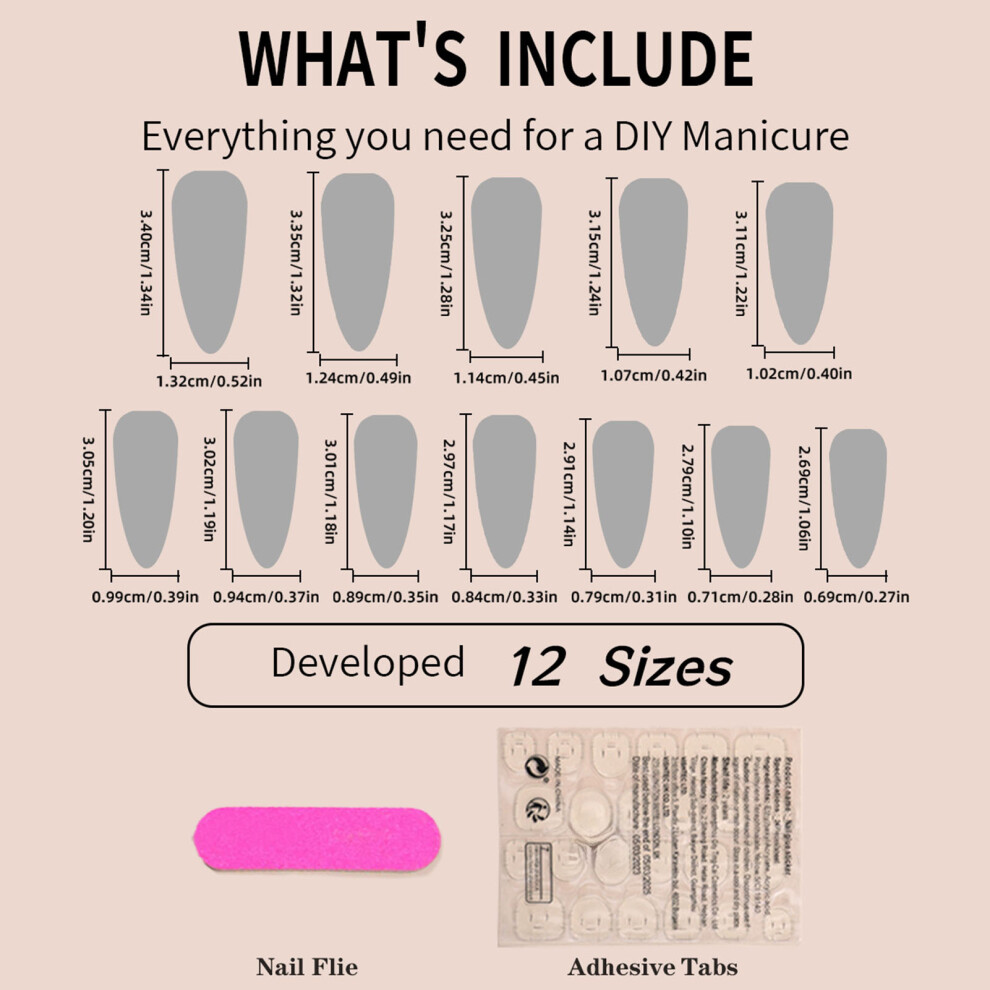 Reach-Tools Silver Vine White Press-On Nails - 50 Char