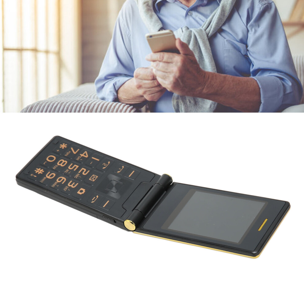 Senior Flip Cell Phone 3 Inch Dual Sim 5900Mah Unlocked Gold 3341389511594