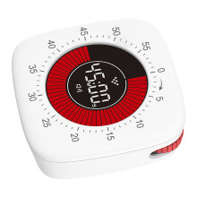 Digital Visual Timer 60 Min Rechargeable Kids Study Desk Silent White