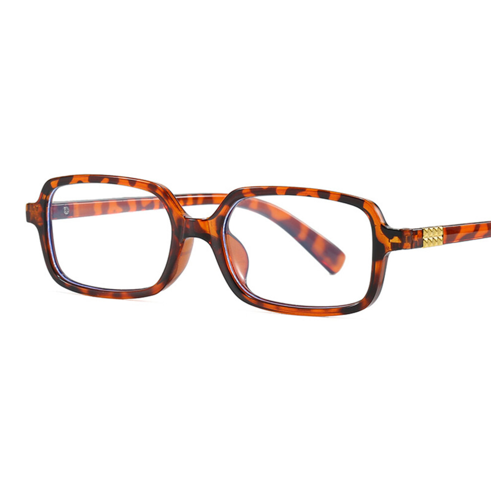 Roc-Electron Blue/Light (Leopard Frame Film) Trendy Uv-Protected Square Sunglasses For Women