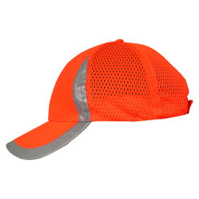 (Fluorescent Orange, One size (adjustable)) Reflective Safety Baseball Hat - Breathable & Lightweight