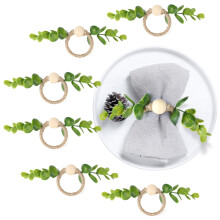 Eucalyptus Leaf Napkin Rings Green4.2cm6-Pack