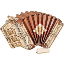 3D Wooden Accordion Puzzle for Adults DIY Handmade Musical Instrument Model Birthday Gift