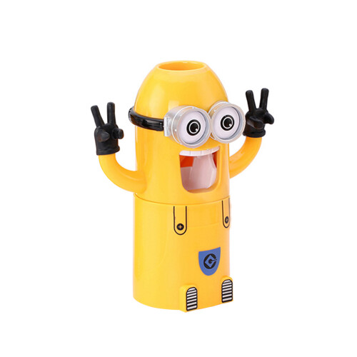 Automatic Toothpaste Dispenser with Toothbrush Holders19x8x8cm ABS for Bathroom Featuring Cute Cartoon Pattern