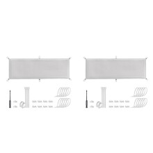 2X Cable Management Net - Under Desk Wire Management - Flexible Under Desk Cable Management Tray White A