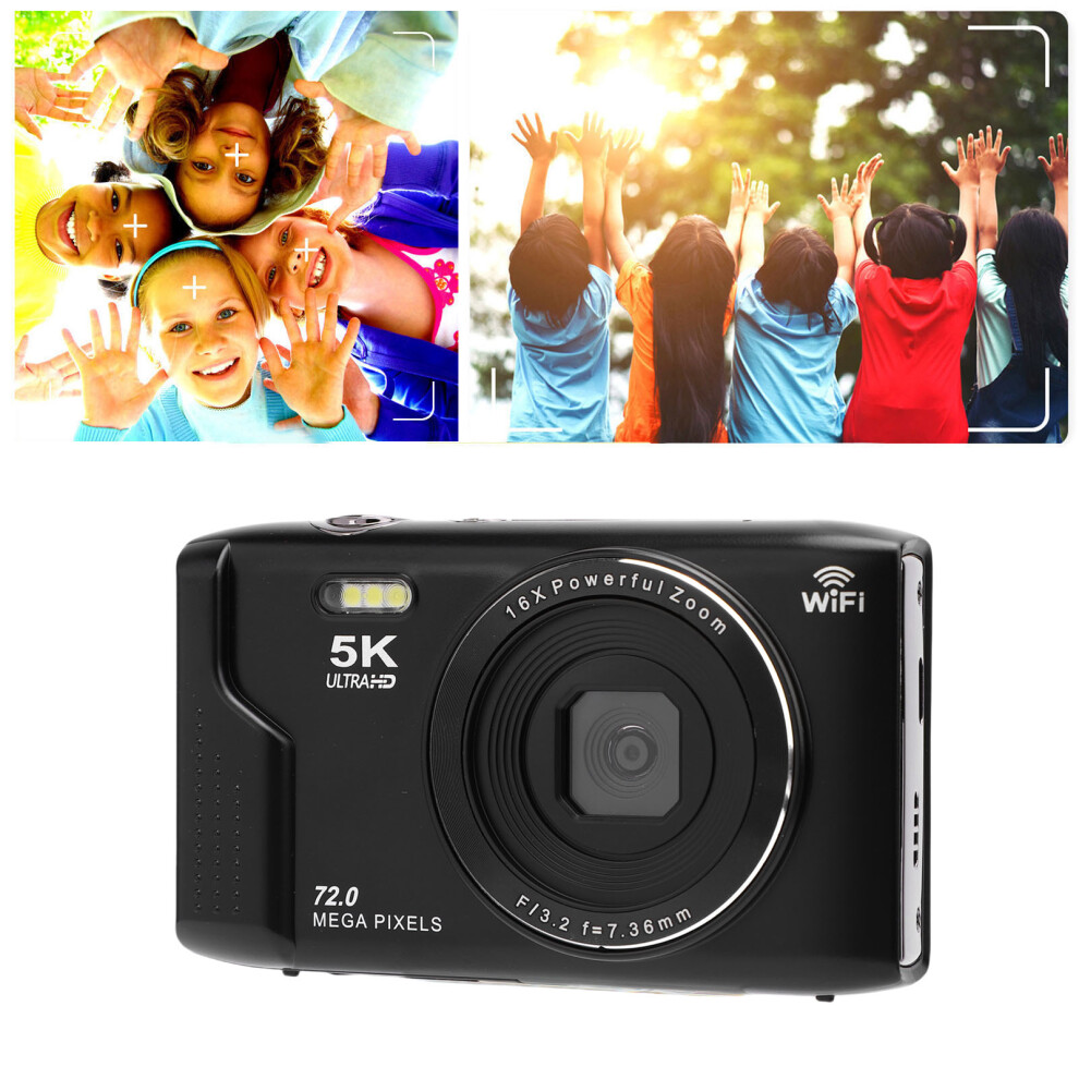 5K 72Mp Digital Camera 16X Zoom Wifi 2.8" Screen 32Gb Black 8791389517365