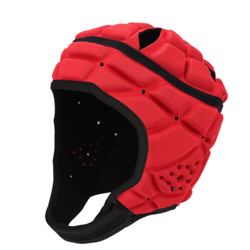 Jugend Rugby Polsternder Kopfschutz Soft Shell Helm, Rot, S 1