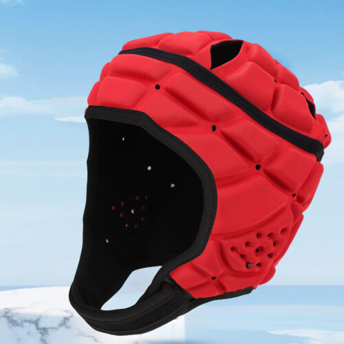 Jugend Rugby Polsternder Kopfschutz Soft Shell Helm, Rot, S 2