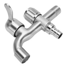 G1/2 Armatur 304 Edelstahl verlängerte Doppel-Auslaufarmatur