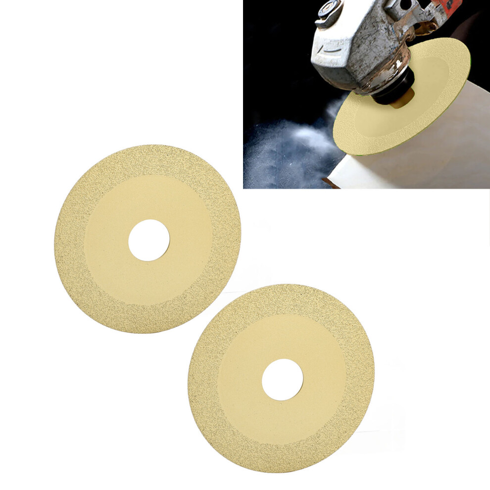 2 Pcs Glass Cutting Disc 22Mm Id 100Mm Od Diamond Saw Blade For Tile & Crystal 6921389520269
