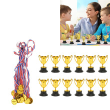 Set di Trofei Mini Gold Awards, 4,5x8,2cm, Premi per Feste in Plastica Lucida