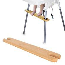 Sgabello regolabile in bambù con poggiapiedi in legno per bambino, 50x8cm