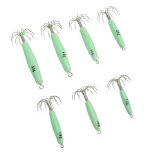 7 pezzi di ami da calamaro in acciaio inossidabile luminous, da 12g a 50g, per pesca in mare profondo