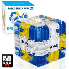 2026 Upgraded 3D Maze Cube Rolling Ball Puzzle Toy Blue, Brain Training and Stress Relief for Adults Teens