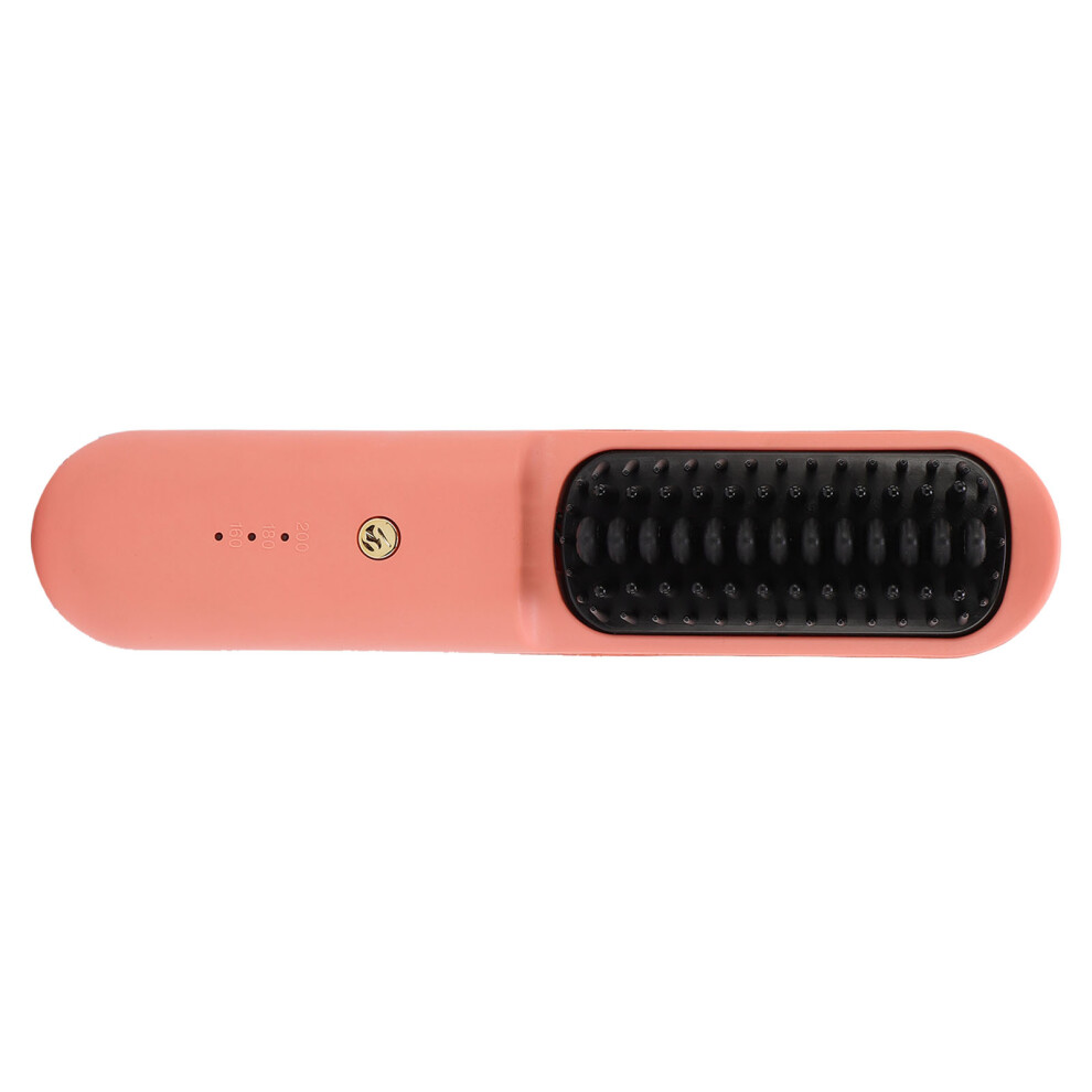 Cordless Mini Hair Straightener Brush 2600mAh USB Rechargeable Hot Tool