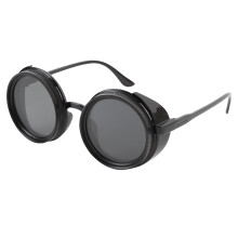 ND2-400 polarisiert 52-mm runde Sonnenbrille Schwarz