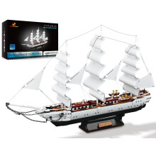40104 Pirate  Building Blocks Set, White Swan Sailing  Clamping Blocks, Pirate  Toy Model for Adults and Teenagers
