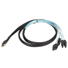 SAS-Kabel SFF‑8654‑4 SATA 7Pin 1m Hochgeschwindigkeits-Datenübertragung