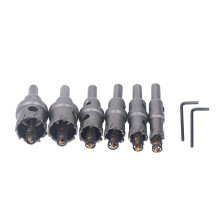 Kit di punte per forare in metallo con 6 pezzi, a sega a tazza in carburo, da 16-32mm