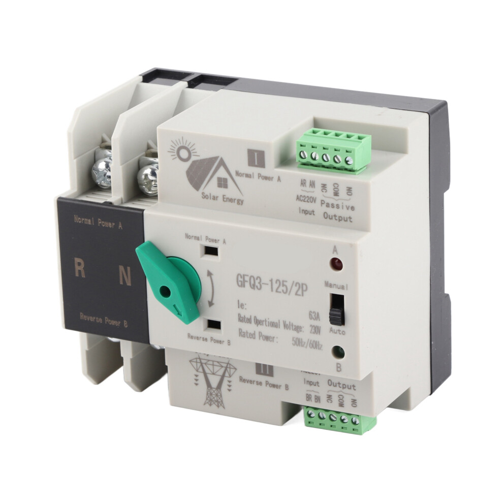 Dual Power Automatic Transfer Switch 2P 63A 50/60Hz Fast Switching 7891389523951
