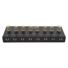 Portable 8-Input Sound Mixer with Rechargeable Battery, Aluminum Alloy, 6.5mm Input/Output