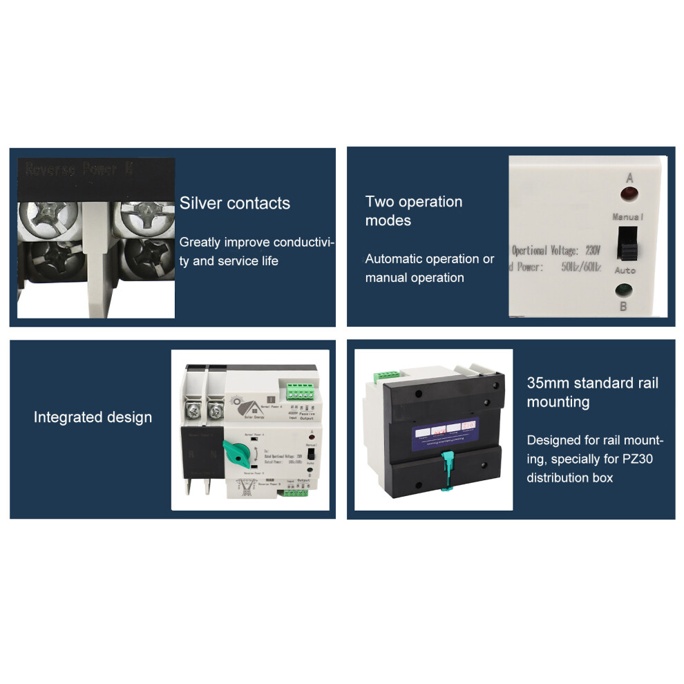 Automatic Transfer Switch 2P 125A Rail