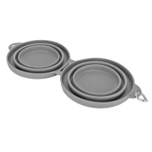 Faltbarer Hundeschüssel BPA-freier Silikon 2-in-1 Reise-Futter- & Wasserschale 700 ml Blau