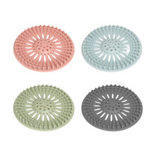4-Pack Anti-Slip TPR Hair Catchers12x12cm for Bathroom Kitchen Sink with Unique Elevated Filter Columns