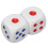 10pcs 6-Sided Waterproof Plastic Dice, White, 2.5cm for Games 7