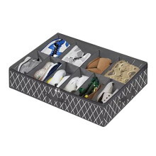 Contenitore regolabile e ripiegabile per scarpe sotto il letto, nero, 530g