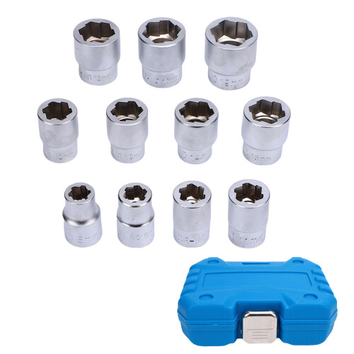 11PCS 3/8" Drive Metric Bolt Extractor Socket Set CR-MO 8-19mm 1