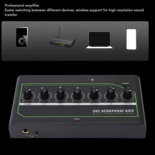 Aluminum Alloy Bluetooth Earphone Amplifier with Multiple Inputs 2