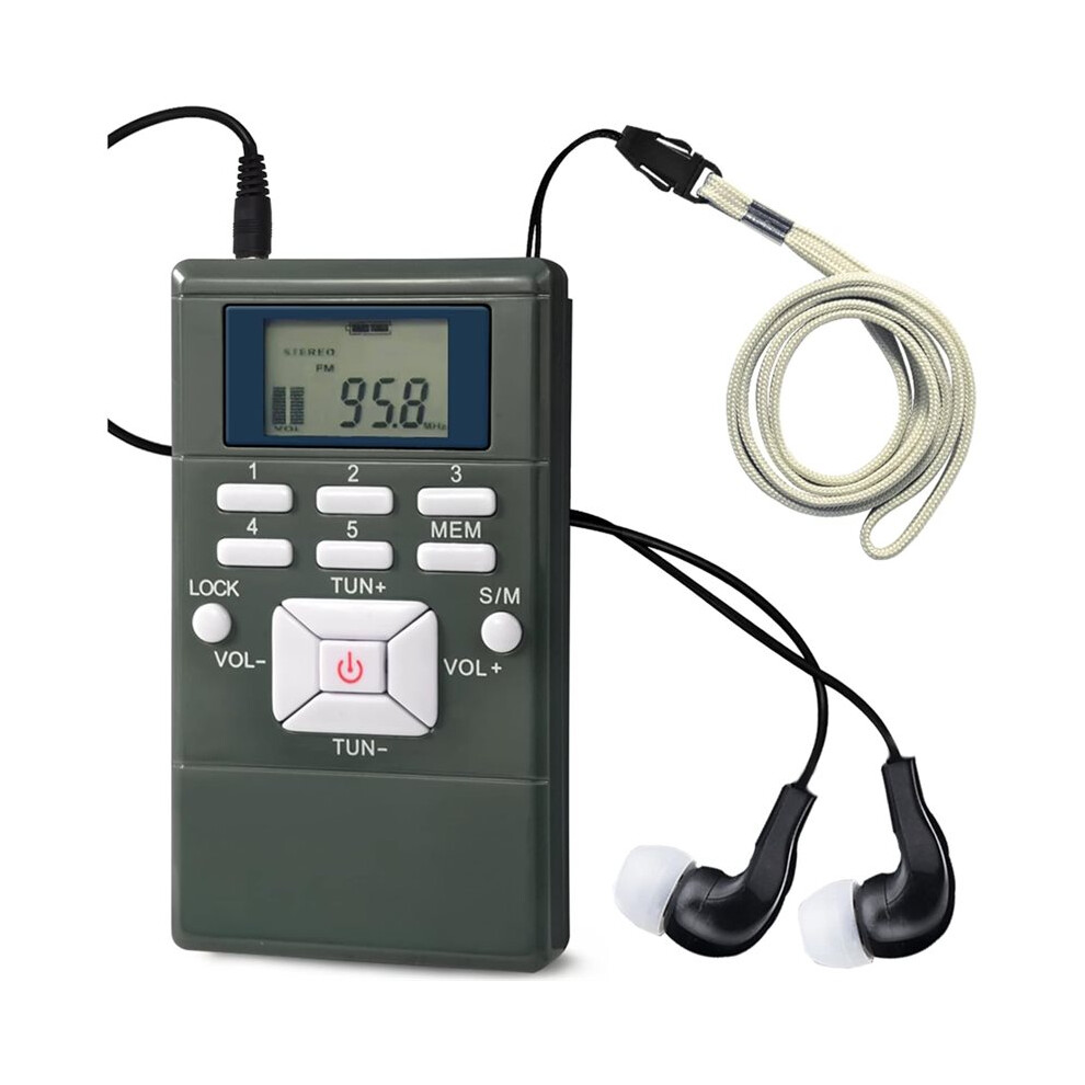 Portable Fm Radio, Stereo Lcd Digital Display Tuning Pocket Walkmen Transistor Conference Receiver For Walking/Running 6032332912076