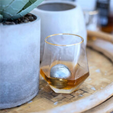 Stainless Steel Ice  Spheres, Set of 2 Round Reusable Metal Whiskey Stones with Store Box and Clip