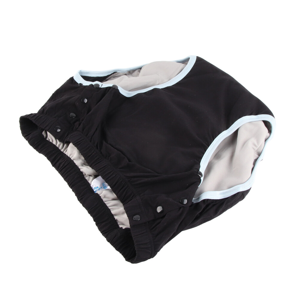 Black Xxl Washable Incontinence Adult Diaper Leakproof Pure Cotton