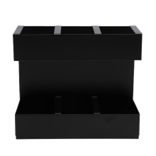 3-Fach-Strohhalm-Organizer 19x6x16,5 cm Schwarz
