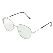 Occhiali da sole resistenti alla luce blu, con protezione UV, polarized, dalla montatura in metallo, per uomo e donna, argento