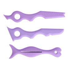 3 pièces de pochoirs en silicone pour eyeliner et sourcils - Outil de maquillage pour débutants