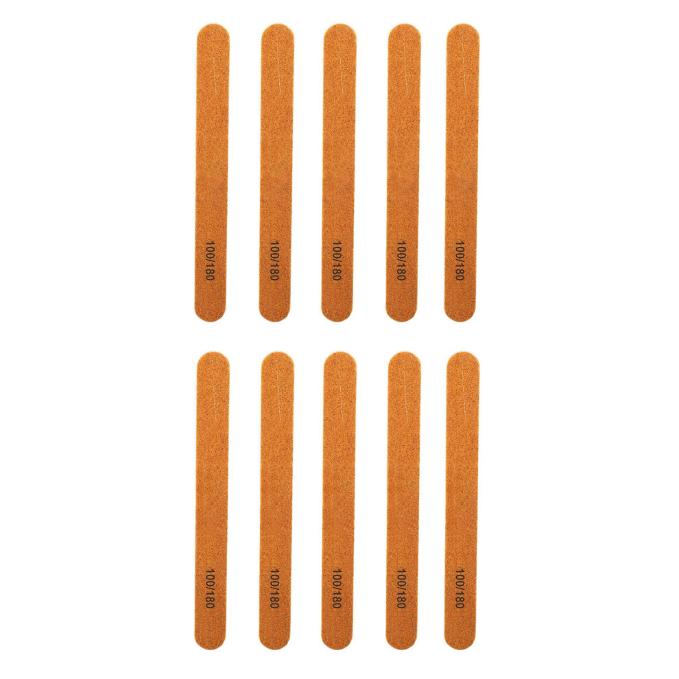 10pcs Reusable Double-Side Wooden Core Nail Files Washable Grit Buffers