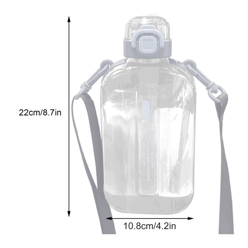 Flat Water Bottle 750ml Large Capacity with Scale 1