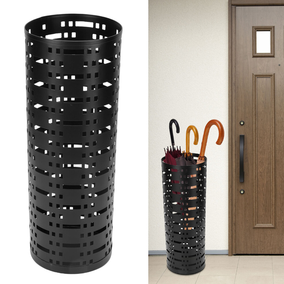 Metal Alloy Umbrella Holder Round Black 42x16.5cm Entryway Organizer
