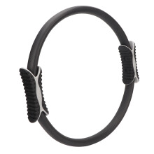 Pilates Ring Fitness Resistance Circle with Foam Handle – Black