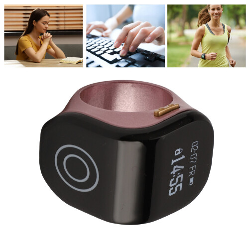 Rose Gold Smart Ring Counter 120mAh LCD Touch for Work & Exercise