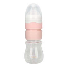 Quick Flush Baby Bottle Pink 180ml Portable Silicone & PP 20.4cm