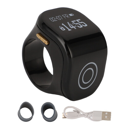 Intelligenter Ringzähler 120 mAh schwarz LCD-Touch-Ring ABS 1