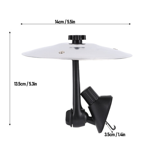 Car Crash Cymbal with Adjustable Bracket, Clear Loud Silver Sound 1